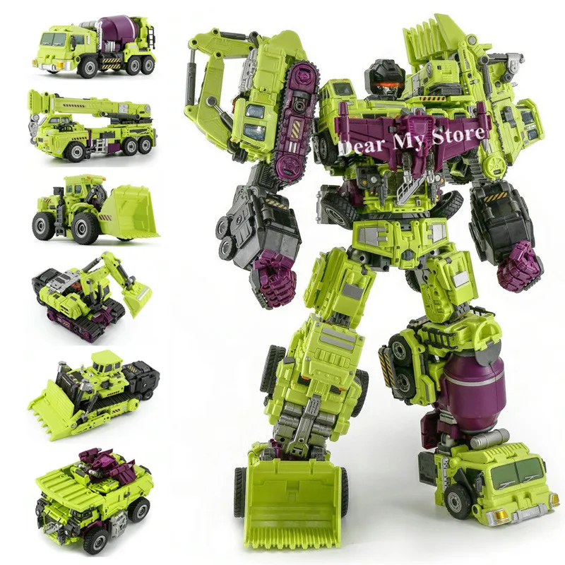 

JinBao Devastator Transformation toys G1GT Oversize 6IN1 Bonecrusher Scrapper Gravity Mixmaster Hook LongHaul Figure Robot Toys