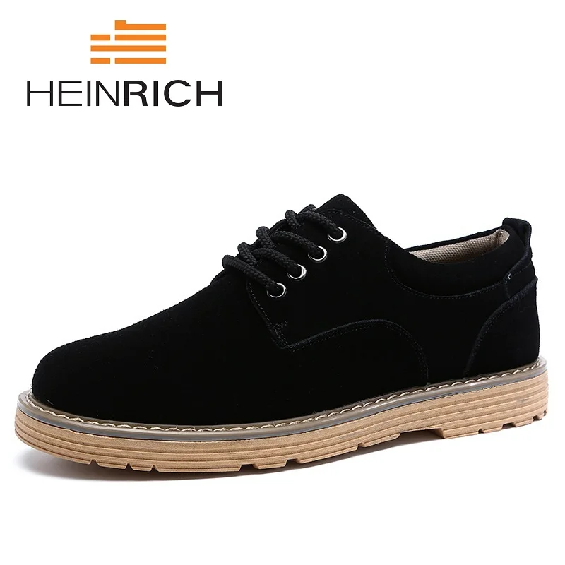 

HEINRICH New Arrivals Breathable Lace-Up Casual Shoes British Style Men's Increasing Soles Hard-Wearing Male Shoes Chaussure