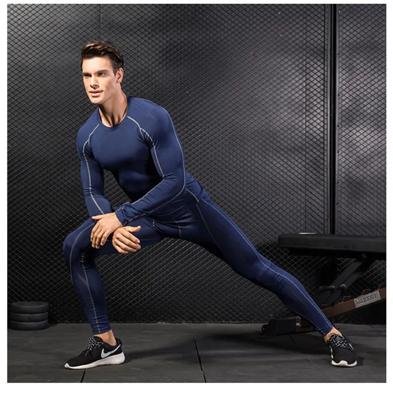 

New Winter Thermal Men's Suits Quick Dry Tight Underwear Leggings Long Sleeve Compression High Wicking Clothing Set