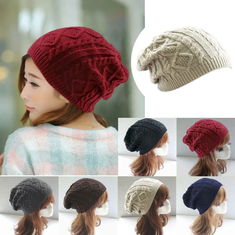 

Fashion Women New Design Caps beanie Twist Pattern Solid Color Women Winter Hat Knitted Sweater Fashion Hats 6 colors Y1