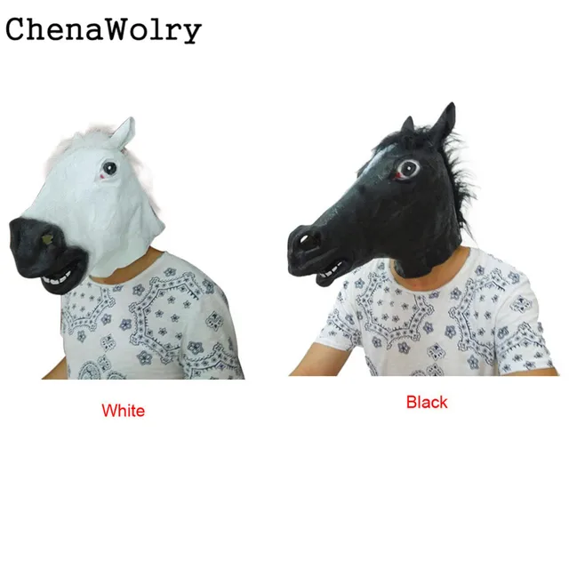 ChenaWolry Le 2017 western style cheval masques Halloween Party Cheval Latex Masque s 29