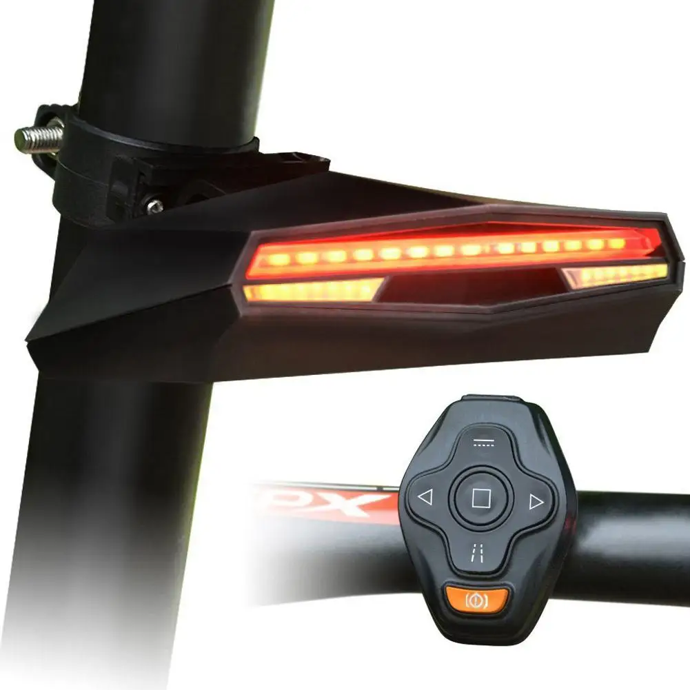 

HobbyLaneWireless Bike Light Brake Bicycle Rear Light Laser Tail Lamp Smart USB Rechargeable Cycling Accessories Remote Turn Led
