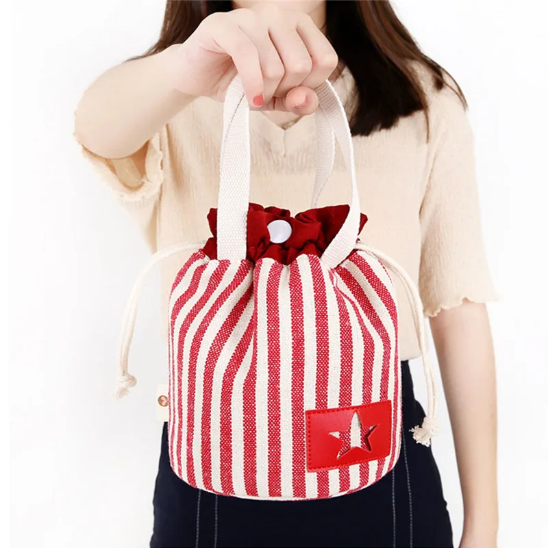 Coofit クラシックストライプ柄トートバッグ女性巾着ハンドバッグミニ女の子キャンバスパッチポータブルハンドバッグショッピング Travling Tote Bag Hand Bagbag Women Aliexpress