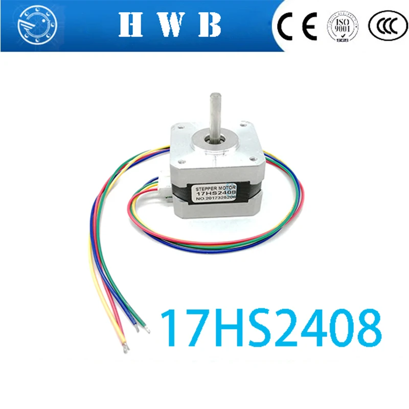 Free shipping  1 PCS 17HS2408 4-lead Nema 17 Stepper Motor 42 motor 42BYGH 0.6A CECNC Laser and 3D printer