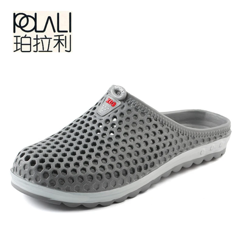 

POLALI 2019 New Summer Slippers EVA Massage Unisex Sandals Men Sandals Fashion Hollow Out Breathable Beach Slippers Flip Flops