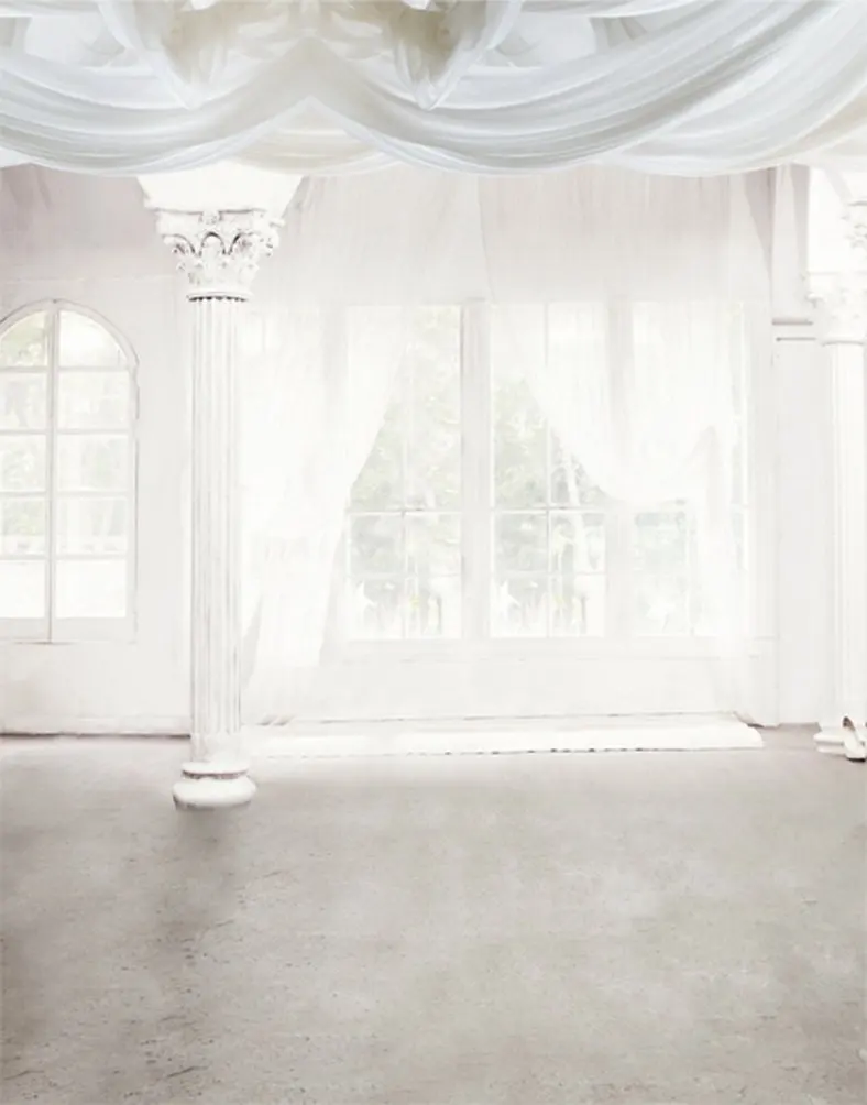 

5x7ft White Room Pillar Photography Backdrops Photo Props Studio Background