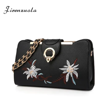 

Women New Pu Leather Messenger Bag Flower Embroidery Women's New Cross body Bags A04