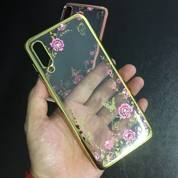 

30pcs/lot For Samsung Galaxy A30S M10 M20 Case Chromed Butterfly Flower TPU Case For Galaxy A50 A30 A10