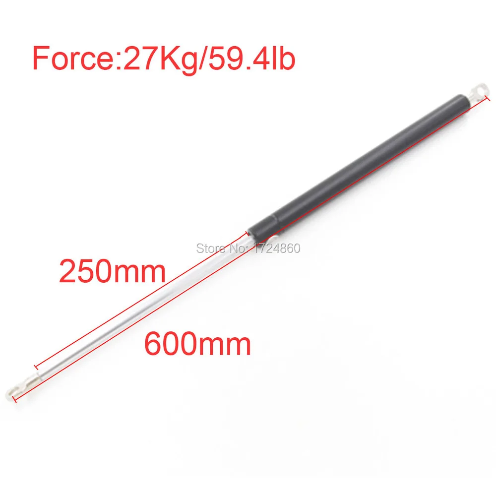 27kg 60lb 600mm Force 25cm Long Stroke Auto Gas Spring Hood Lift Support Gas Springs in Springs 600mm Central Distance M8