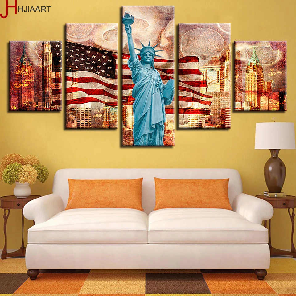 Modern Prints Wall Art Poster Modular Canvas Pictures 5 Pieces American