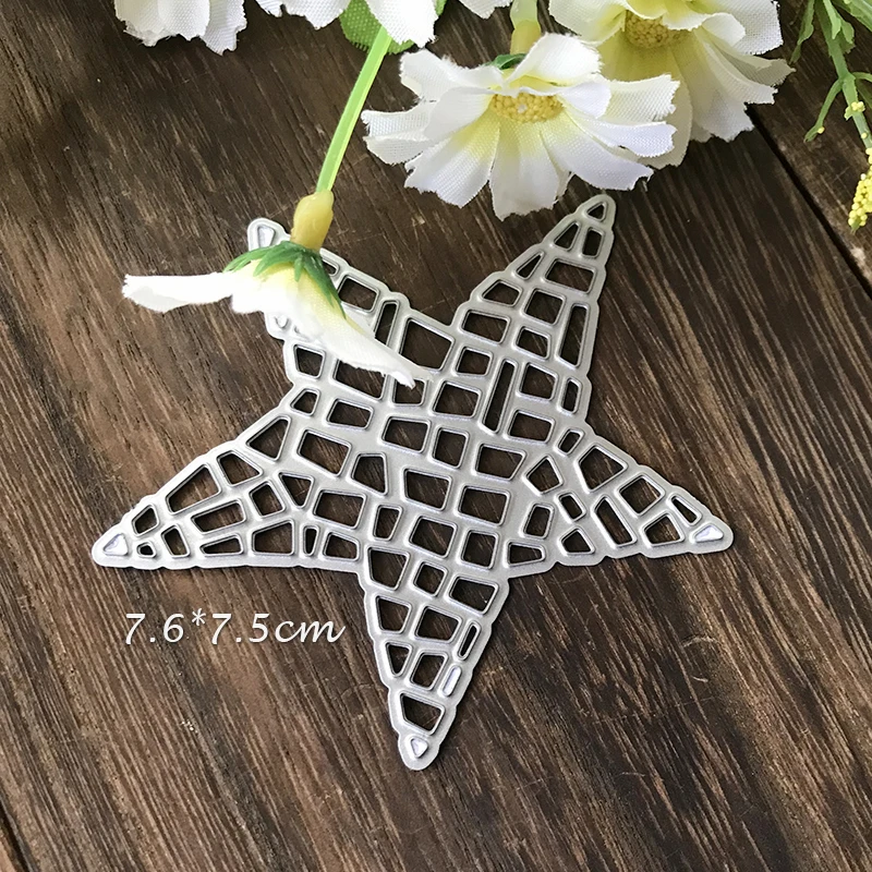 

New Pentagram Metal Cutting Dies for Scrapbooking DIY Album Embossing Folder Paper Cards Maker Template Decor Stencils Craft Die