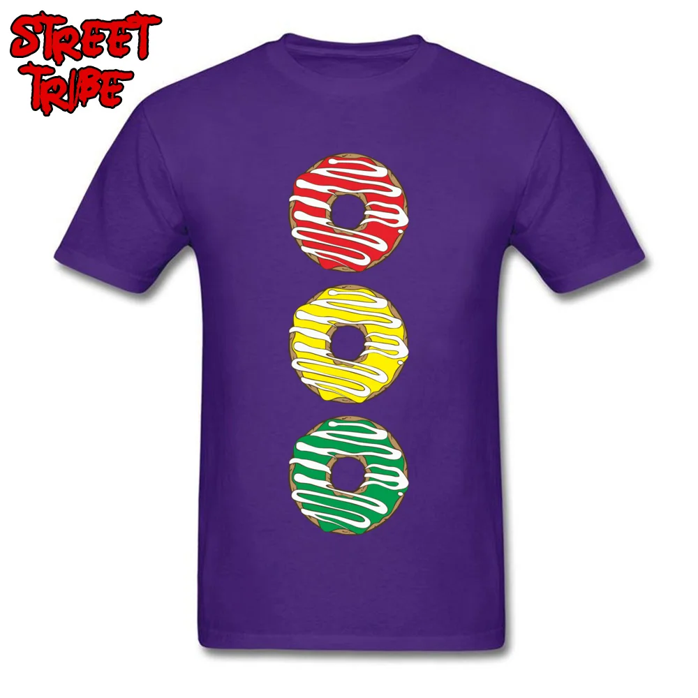 donuts traffic light Boy Slim Fit Slim Fit Tops Shirts Crewneck Labor Day Pure Cotton T Shirt Fitness Tight Short Sleeve T Shirt donuts traffic light purple