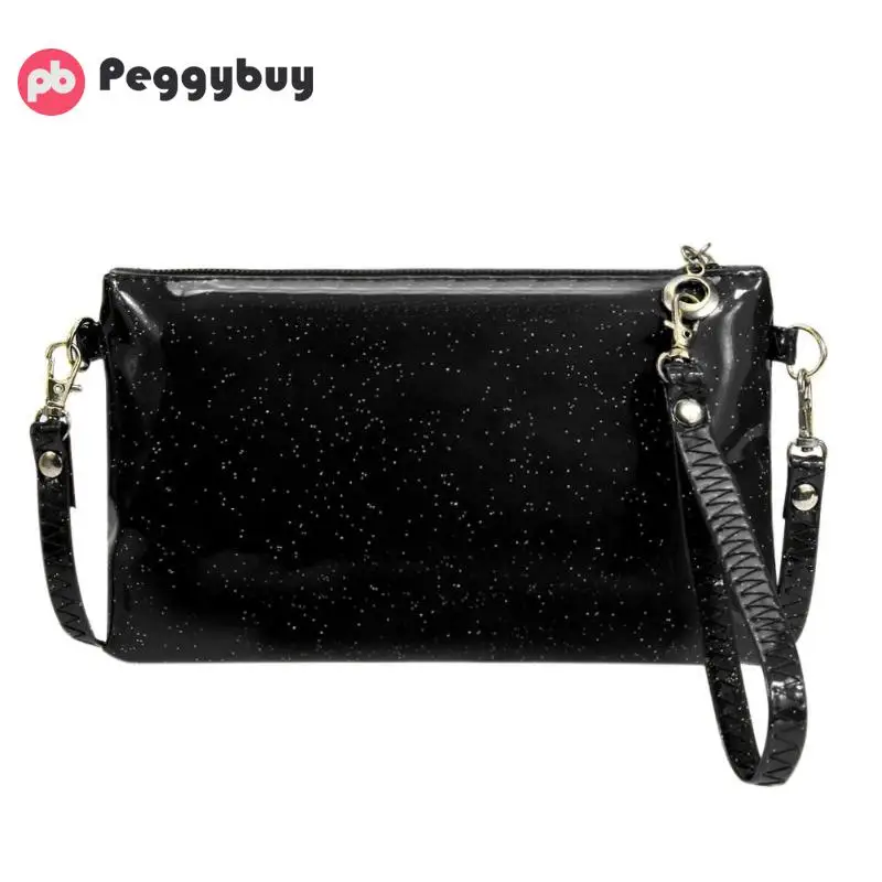 

Fashion Casual Women Ladies Pure Zipper Shoulder Coin Handbag Girls Patent Leather Sequins Crossbody Mini Clutch Wristlets Totes