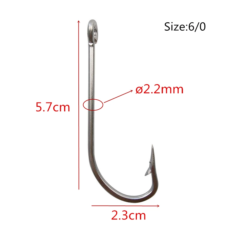 50 шт. 6/0 рыболовные крючки из нержавеющей стали соленая вода океан офсетные Колючая рыболовные крючки джиг червь длинные заточенные О 'Шонесси снасти