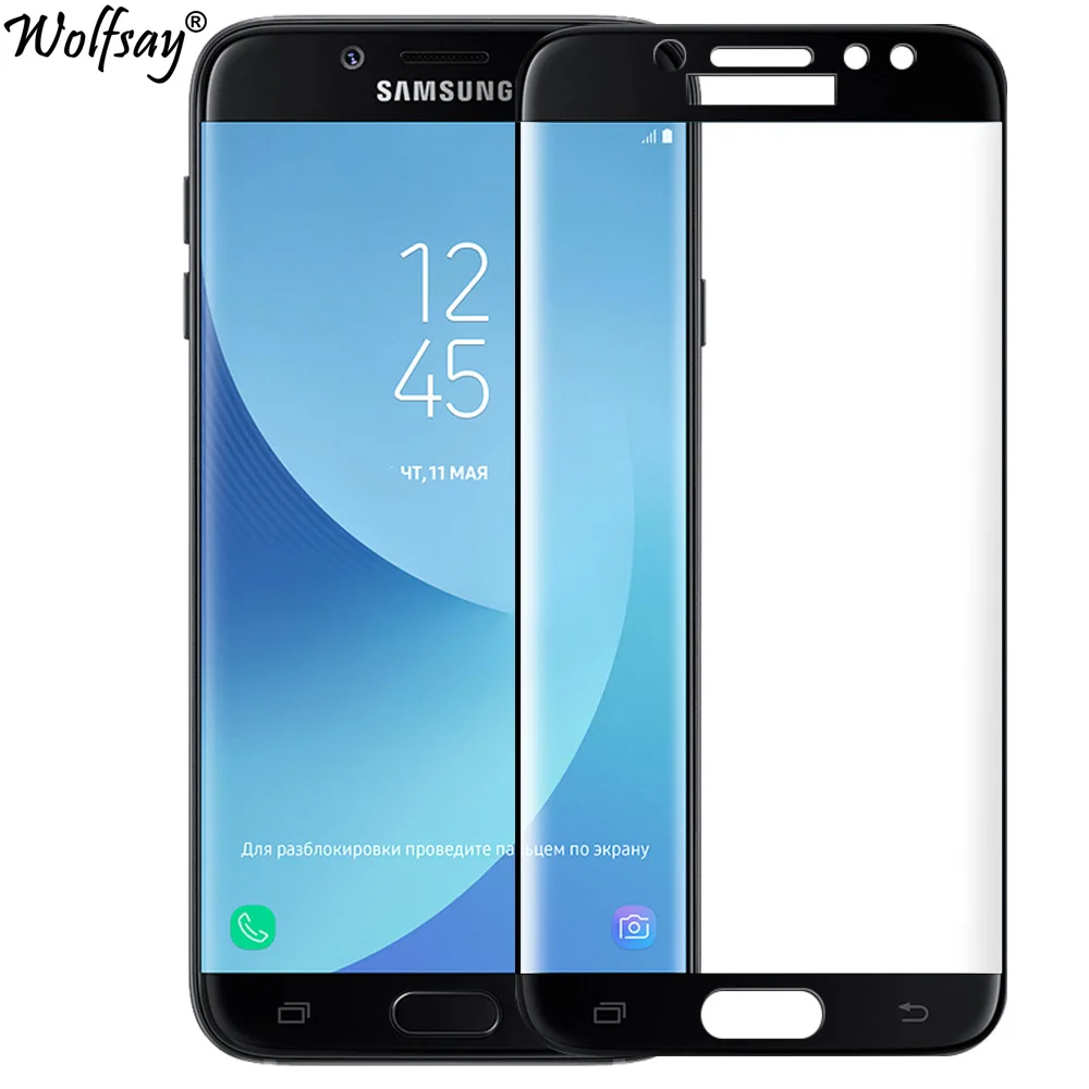 

Full Cover Tempered Glass For Samsung Galaxy J7 2017 Screen Protector Color 2.5D Protector For Samsung Galaxy J7 2017 Glass j730