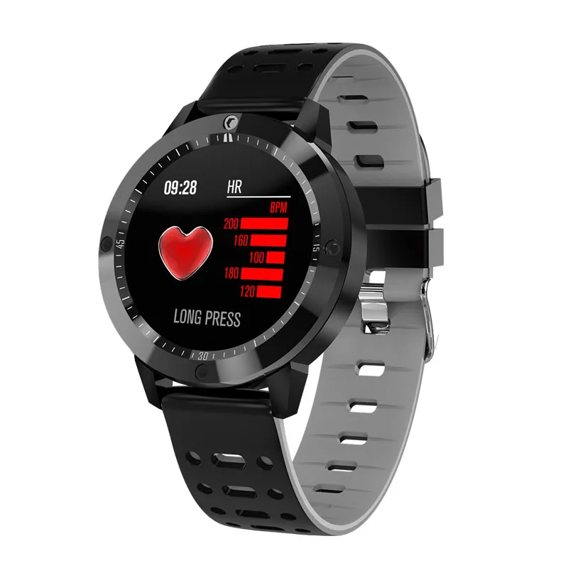 KGG CF58 Смарт-часы IP67 водонепроницаемое закаленное стекло активности Фитнес трекер монитор сердечного ритма спортивные Для мужчин женские умные часы - Цвет: Серый