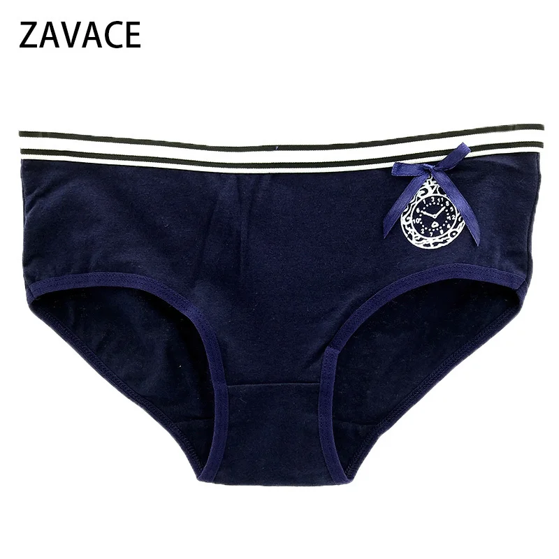 ZAVACE Новое хлопковое нижнее белье женские удобные наручные часы бант узор