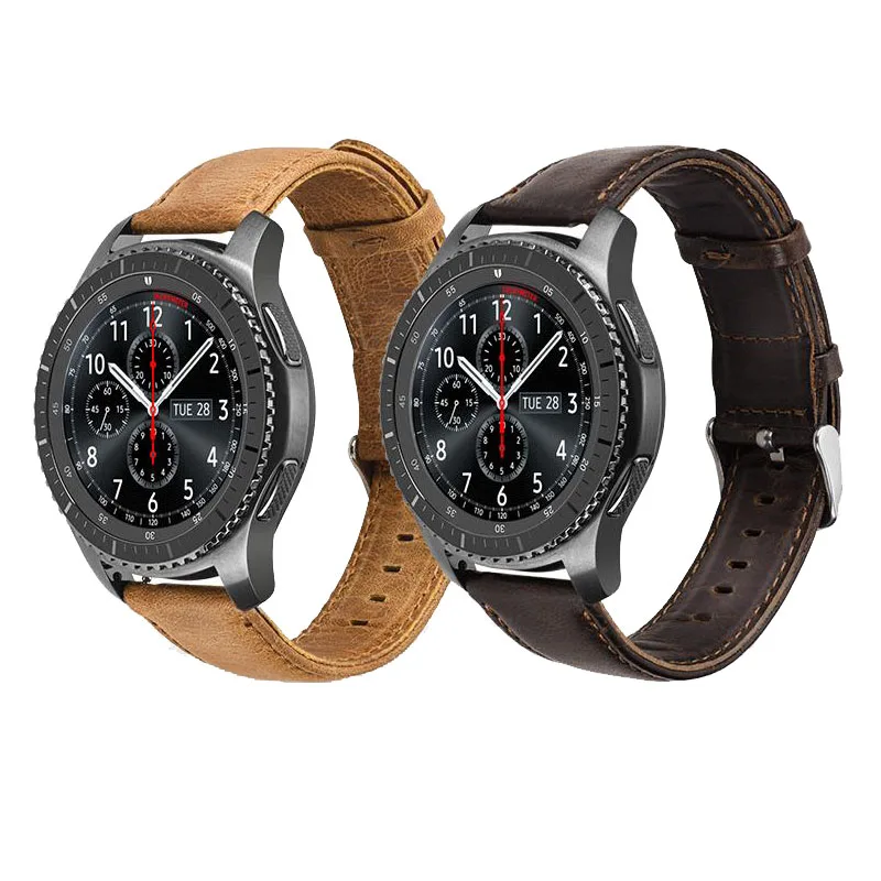 Ремешок из натуральной кожи для Samsung Gear S3 Frontier 22 мм | Наручные часы