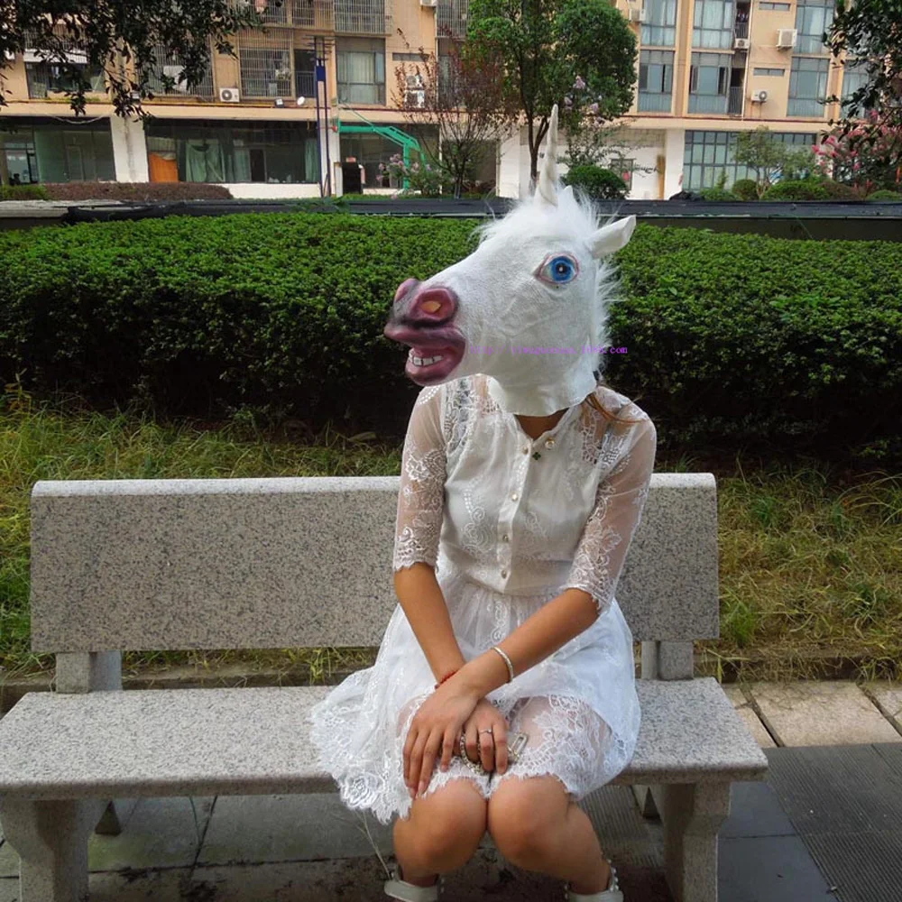 

New Years Horse Head Mask Animal Costume n Toys Party Halloween Decoration Head Set Horse Mask Natural Environment Latex Vinyl