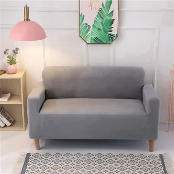 

13 Solid Color Plush Sofa Cover Elastic Sofa Slipcover Stretch Couch Cover Corner Sectional L-shape Sofa Cover for Living Room
