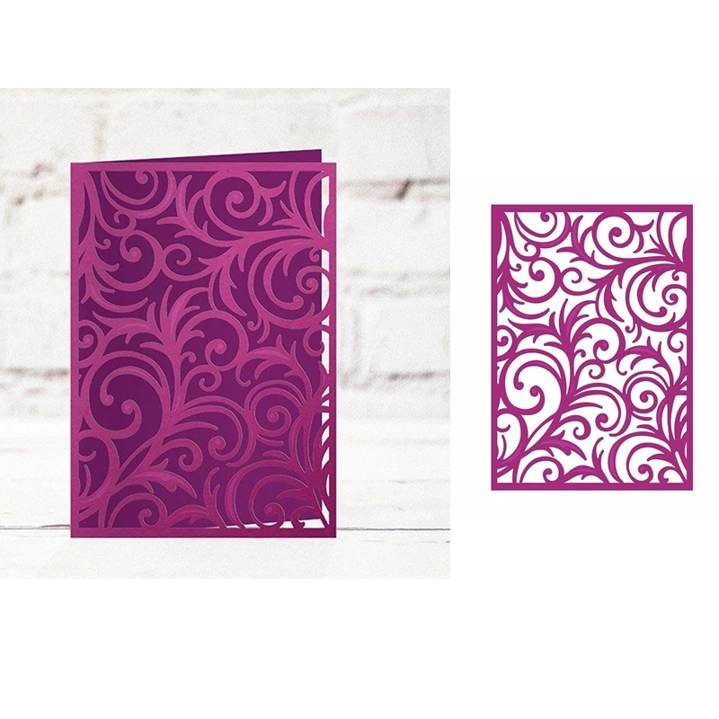 

Grand Swirls Rectangle Hollow Frame Shape Metal Cutting Dies Stencil Scrapbook Album Embossing For Card Making Handcrafts
