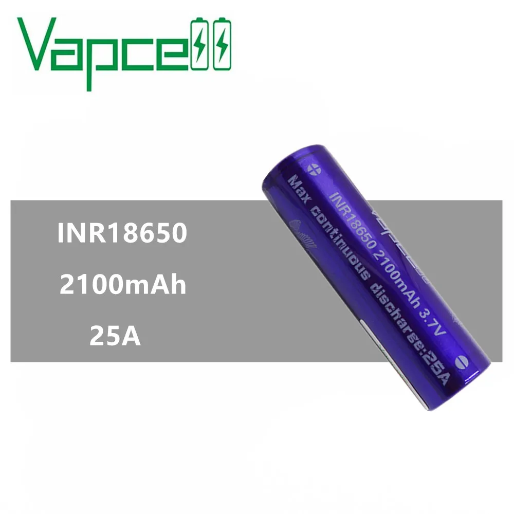 1 шт. VAPCELL INR18650 2100 мАч литиевая 3 7 В перезаряжаемая батарея непрерывная 25А