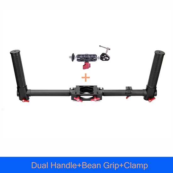 DH02 20-45 мм Verlengen двойной ручной Verlengde Handvat houder для Zhiyun Crane 2 Plus MOZA Air DJI 3 axis Feiyu a1000/2000 - Цвет: Серый