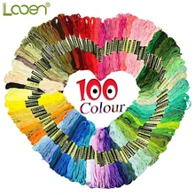 

Random Colors 100% Cotton Cross Stitch Floss 100pcs Skeins Premium Rainbow Color Embroidery Floss Sewing Threads DIY Sewing Tool