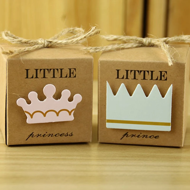 Dozzlor 5Pcs European Kraft Gift Box Packaging Candy Boxes Wedding Gift