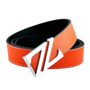 

Smooth Punching Embossed 3.5 Wide Buckle Belt Leather Belt Men and Women All-match Letters Men Belts Reversible
