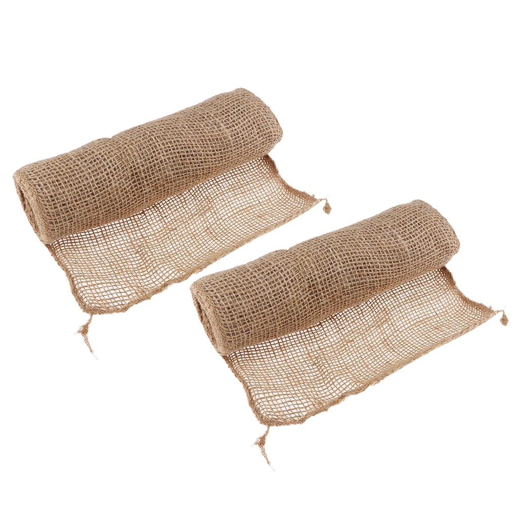 

2x Burlap Fabric Roll Winter Tree Wrap Protector Plant Bandage for Gardening