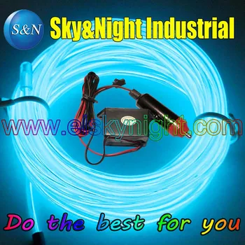 

Ice blue-4M EL wire+12v Inverter +Cigar lighter /Set -High Quality (3Set / Lot Only 29USD ) for Car decoration