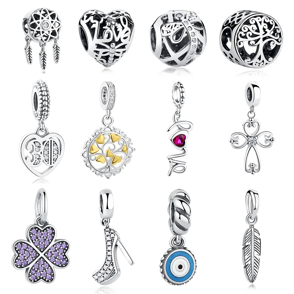 

FOREWE Sterling Silver Beautiful Dream Catcher Holder Beads Fit Pandora Charms Silver 925 Original Bracelet Bangle DIY Jewelry