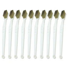 YEODA Превосходное качество 10 шт./лот белая пластиковая ручка проволока из нержавеющей стали Чистящая зубная щетка из медной проволоки