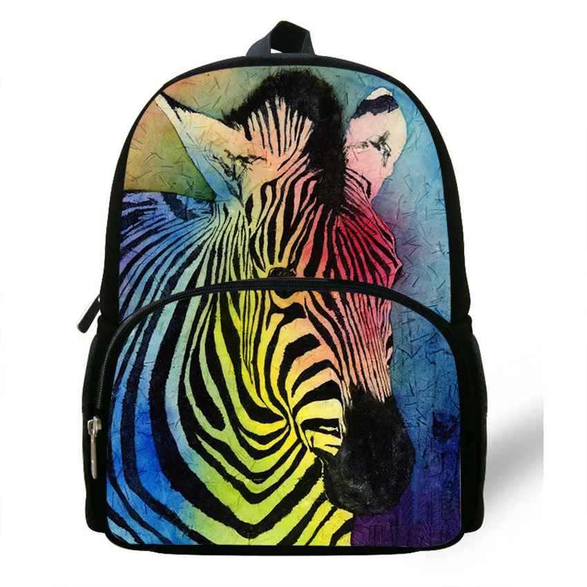 12 Inch Popular Animal Print Backpacks For Children Boys Horse Print