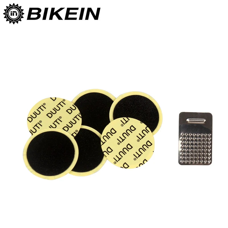 

6pcs Without Glue Bicycle Inner Tire Patches 25*25mm + 1pcs Frosted Sheet Mountain/Road Bike Tyre Puncture Fast Repair Tools Kit