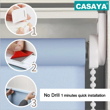 

CASAYA No Drill mini roller Blinds Easy Installation Light Filtering/Blackout Roller Blinds Made to Measure roller door shades