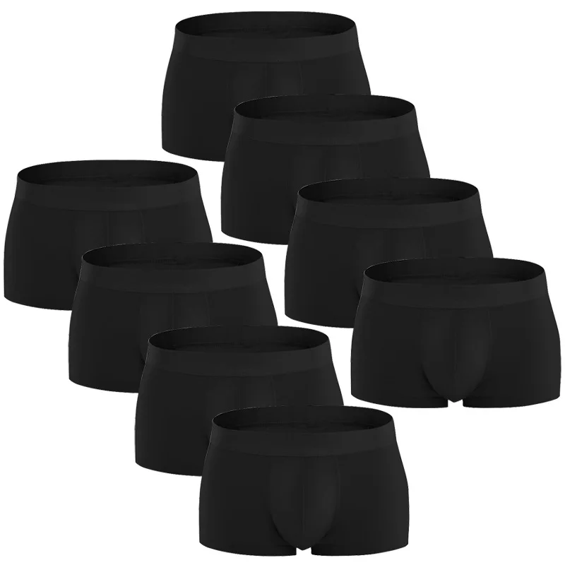 Трусы боксеры мужские 4 шт./лот хлопковое нижнее белье дышащие однотонные удобные