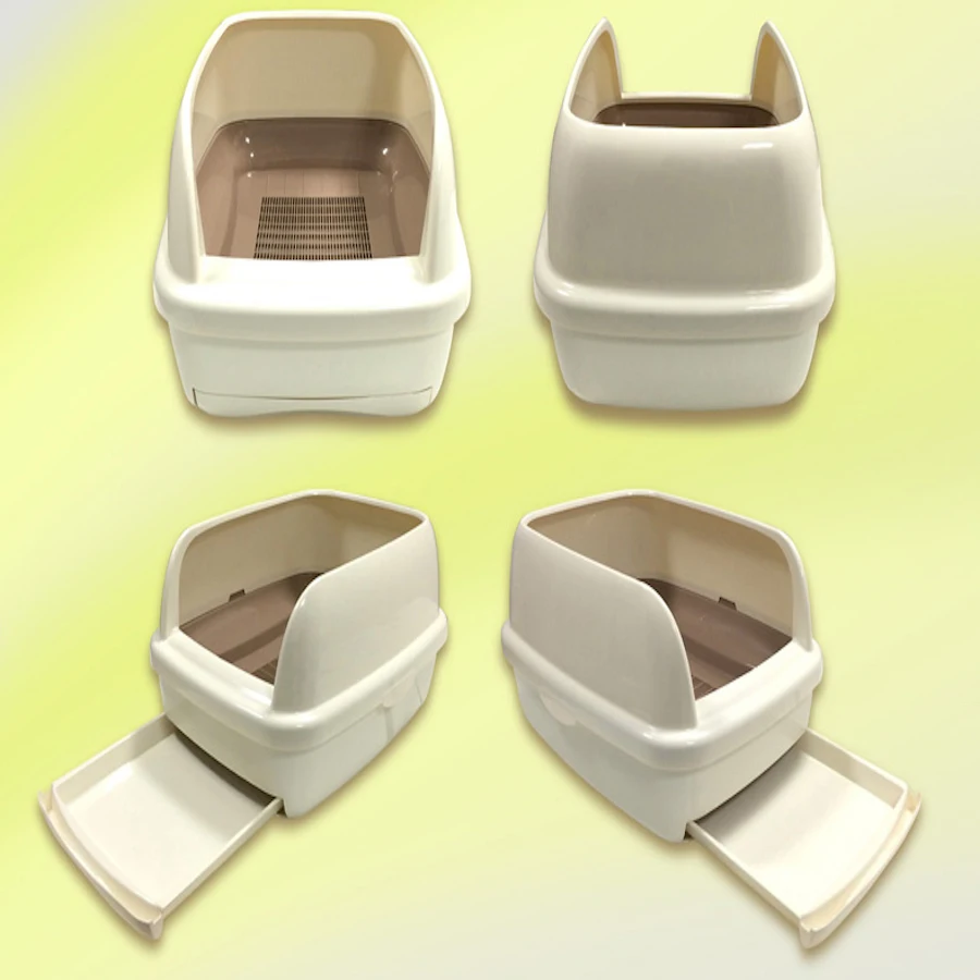 Large Enclosed Closed Cat Bedpan Toilet Box Trays Dog Plastic Cat Box