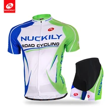 NUCKILY пара дизайн Велоспорт Джерси костюм природа зеленый велосипед одежда и поролоновая подкладка шорты для мужчин MA003MB003