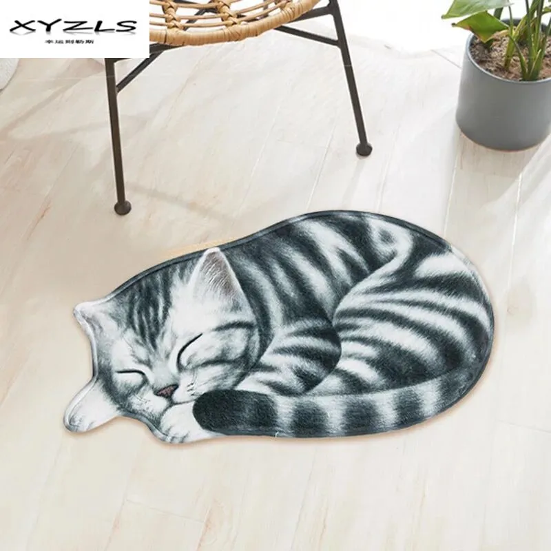 XYZLS Cat Shape Doormat Kids Outdoor Rug Anti slip Floor Mat Kids