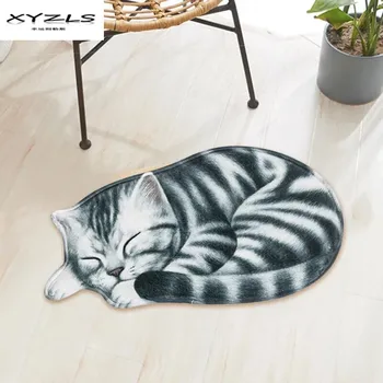 

XYZLS Cat Shape Doormat Kids Outdoor Rug Anti-slip Floor Mat Kids Bedroom Carpet Absorbent Mat for Bathroom
