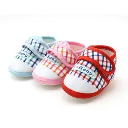 Детская Хлопковая обувь для малышей, обувь для новорожденных девочек и мальчиков с мягкой подошвой, Нескользящие кроссовки, повседневная
