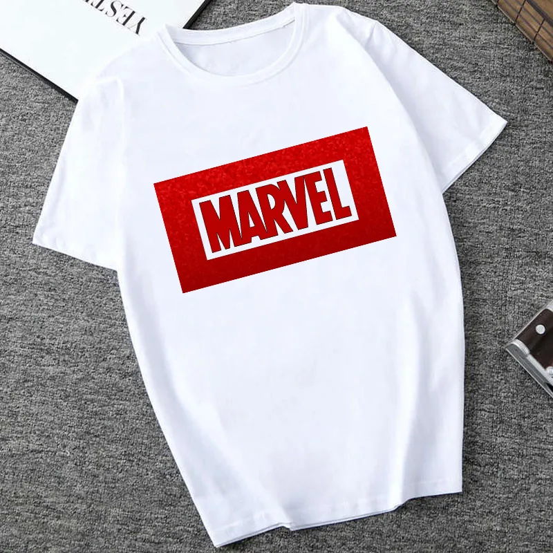 SexeMara Marvel Letter Print t-shirt Fashion Harajuku graphic tees women Casual O Neck Plus size t shirt femme Cool Streetware - Цвет: XWT0325