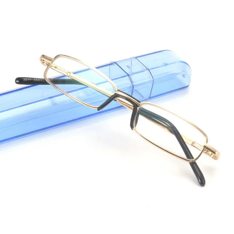 Comfy Rimless Reading Glasses Resin Clear Lens Women&Men Portable Pen