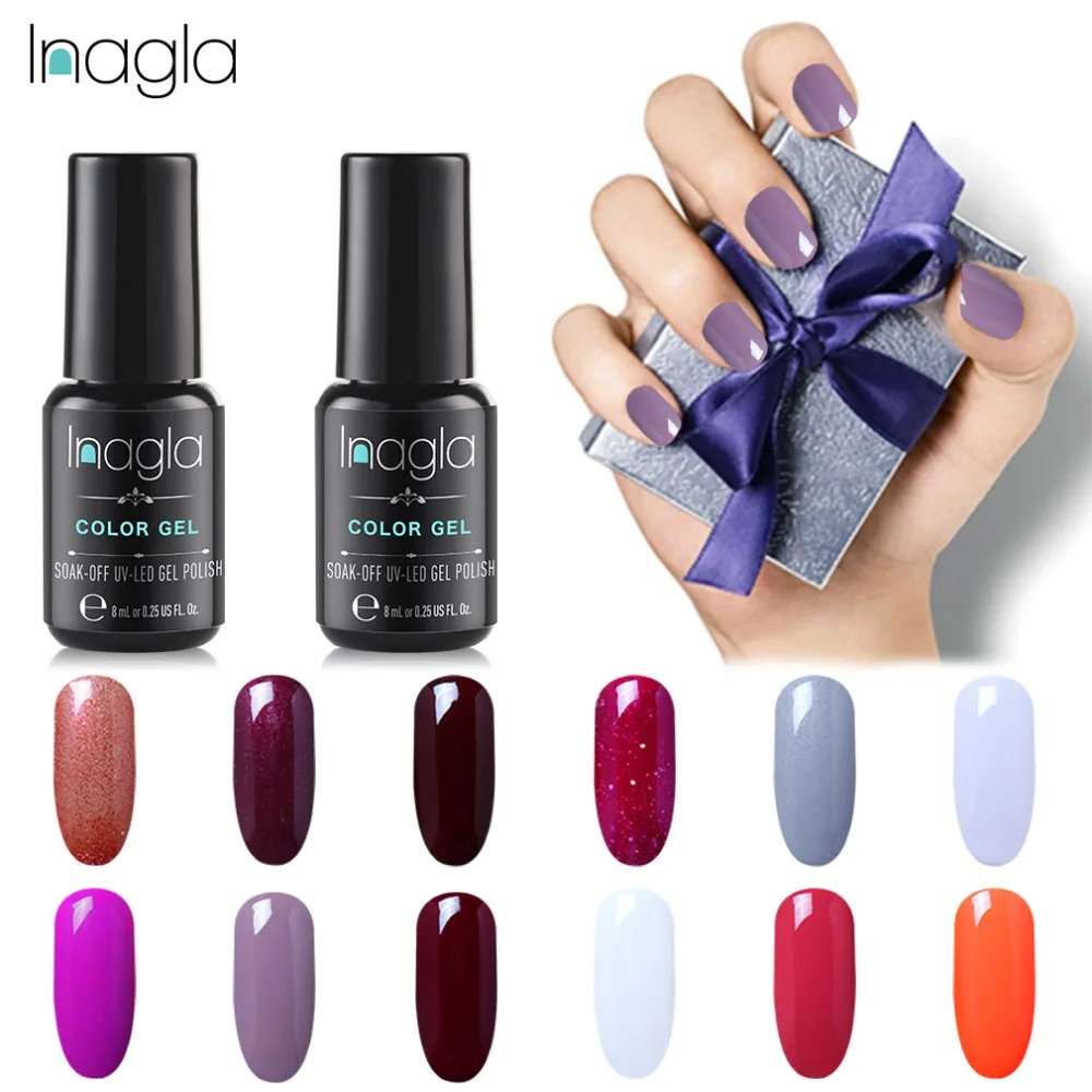 

Inagla Nail Gel Polish 2019 Newest Colors Semi Permanent Nail Polish Fast Dry 8ml Gel Varnish Coat Color Gel polish