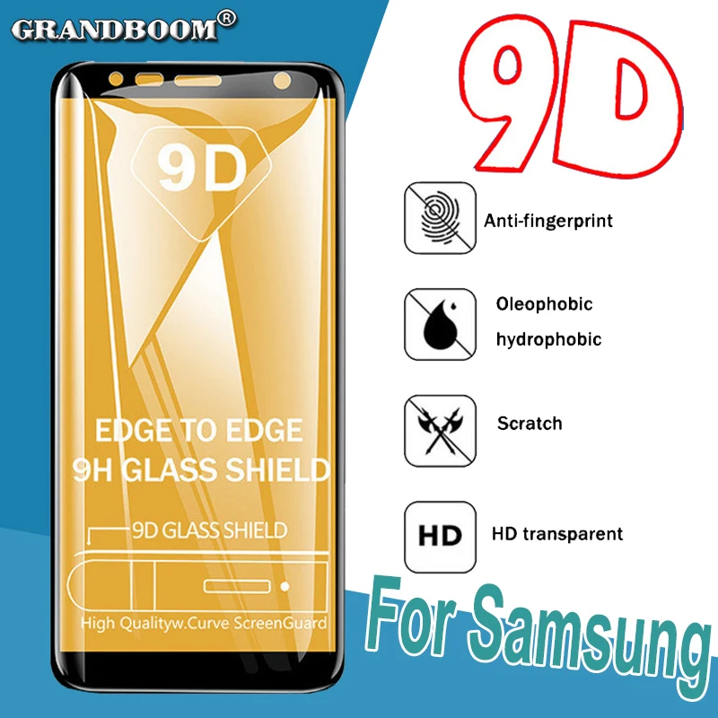 100 шт 9D закаленное стекло полное покрытие пленка для samsung Galaxy ...