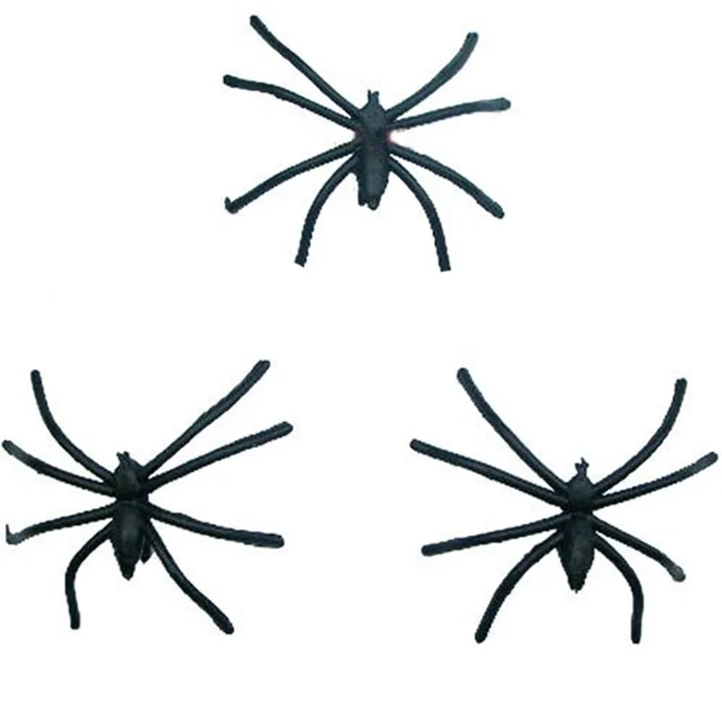 free shipping100pcslot4cm plastic spider halloween decoration plastic