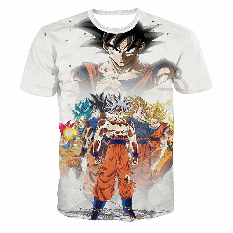 Dragon Ball Z Футболка мужская летняя 3D печать Супер Saiyan Son Goku God Black Zamasu Vegeta Драконий жемчуг футболки повседневные топы футболки - Цвет: 10