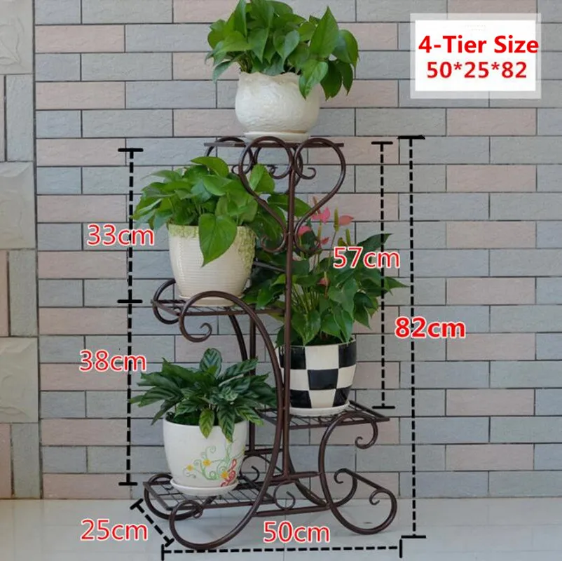 

4-Tier Versatile Indoor Plant Shelf, Decorative Metal Plant Stand Plant Holder